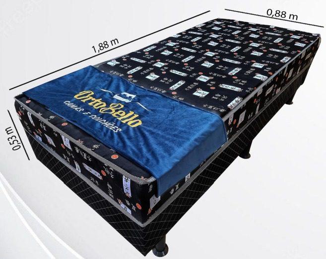 CAMA BOX CONJUGADA SOLTEIRO D23 BLACK - 53 x 88 x 188 cm - ORTOBELLO