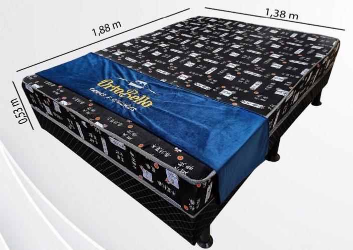 CAMA BOX CONJUGADA CASAL D23 BLACK - 53 x 138 x 188 cm - ORTOBELLO