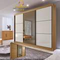 ROUPEIRO LOS ANGELES LISO C/ ESPELHO 3P CORRER 6G - 2.73m - 100%MDF - D'DORO - 2.1/TD/LD  2.0/SR 3