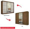ROUPEIRO LOS ANGELES LISO C/ ESPELHO 3P CORRER 6G - 2.73m - 100%MDF - D'DORO - 2.1/TD/LD  2.0/SR 4