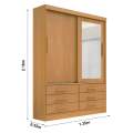 ROUPEIRO  MERIDIAN PLUS C/ ESPELHO 2P CORRER 6G - 1.35m - D'DORO - 9.5/SR/PR/9.0/RF/LD 6