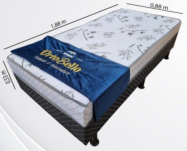 CAMA BOX CONJUGADA SOLTEIRO MONACO D23 - 53 x 88 x 188 cm - ORTOBELLO
