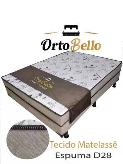CAMA BOX CONJUGADA CASAL MATELASSÊ D28 - 50 x 138 x 188 cm - ORTOBELLO