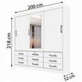 ROUPEIRO MERIDIAN PLUS/GOLD  C/ ESPELHO 3P CORRER 9G - 2.00m - D'DORO - 1.18/SR/LD/TD/PR/RF 6