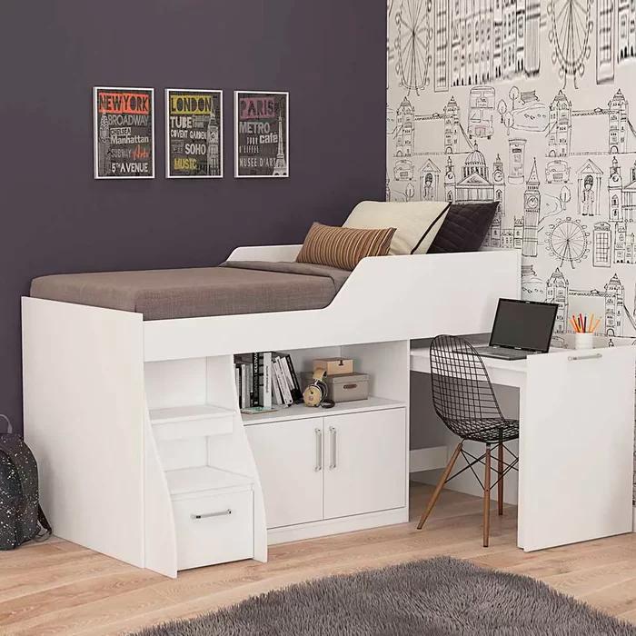 CAMA SOLTEIRO MULTIFUNÇÃO BIANCA 100%MDF - CIMOL - 1,14/1,65m - 6.5/PR/RN
