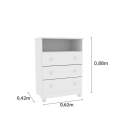 CÔMODA DOÇURA 3 GAVETAS 1 NICHO MDP - 62cm - TCIL - 2.0 - TRA/RN 2