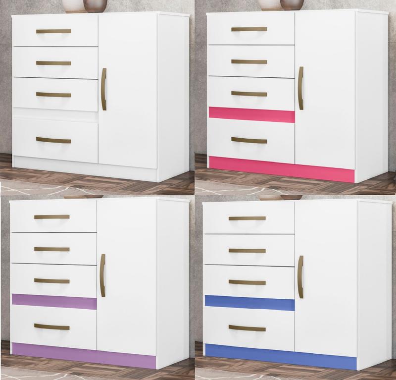 CÔMODA VÊNUS 4 GAVETAS C/ SAPATEIRA -  97cm - MOVAL - 3.1/RN/TRA