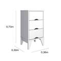 CRIADO/MESA DE CABECEIRA TWISTER 3 GAVETAS MDF - 36 CM - TCIL - 1.8 - LD/RN 2.0/TRA 4