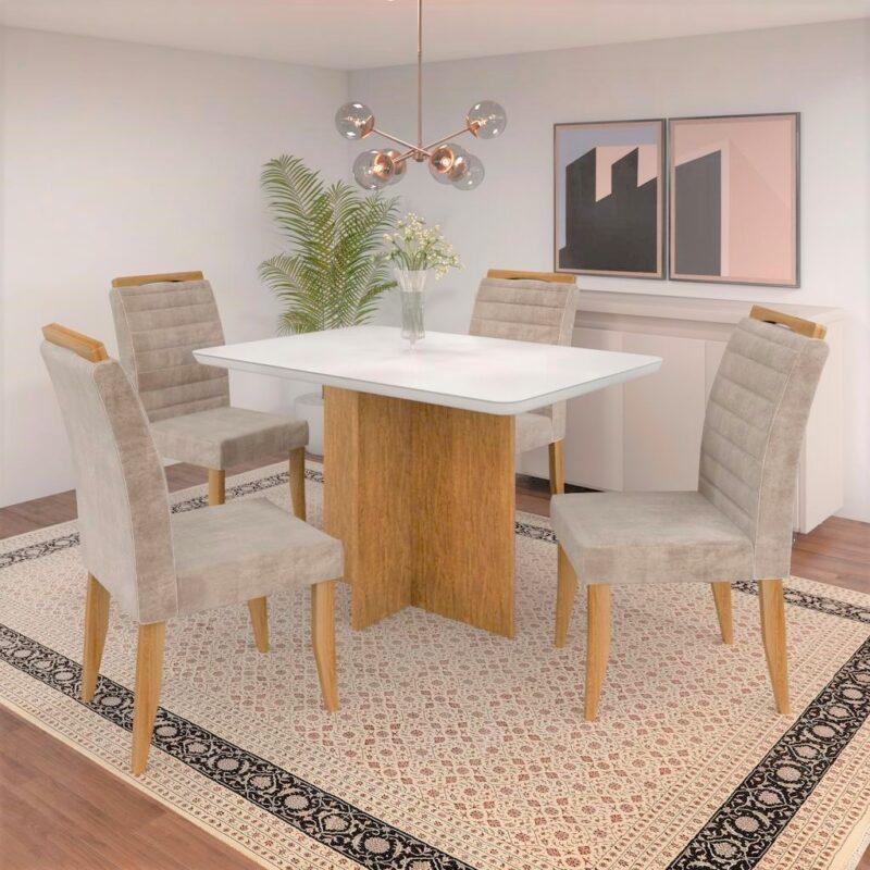 Mesa Moscou 160 Tmp MDF.Vidro - Minas Plac - sem cadeira- 4.7 - SR