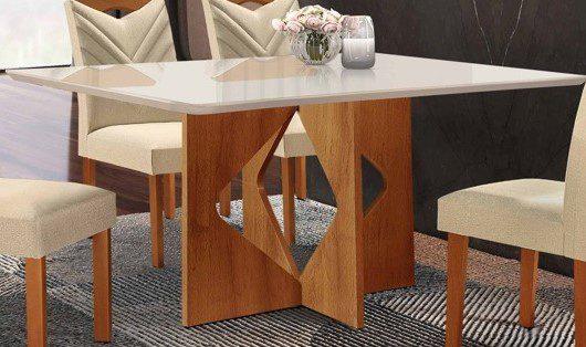 Mesa Milao 120x90 Tampo Vidro Smart 100%MDF - Cel Moveis - (somente mesa) 5.8 - SR