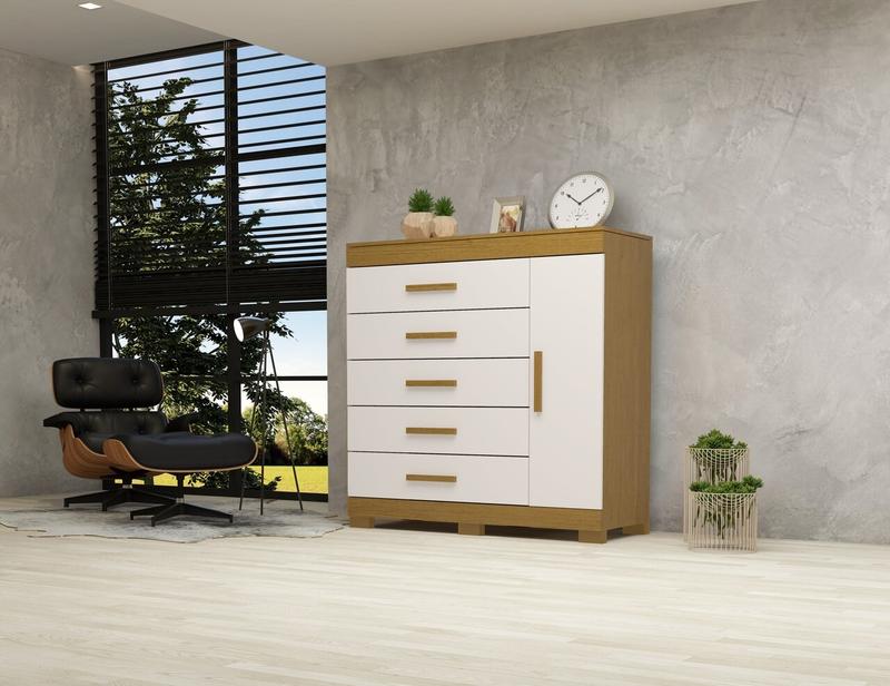 CÔMODA RAYANE 100% MDF 5G 1P 1,20m - ACP - 5.2/TRA