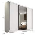 ROUPEIRO GR SOLLO PLUS 3P CORRER 6G C/ ESPELHO NOVO HORIZONTE 100%MDF - 2,73m - 1.99/RF/RN 2.4/TRA 2.05 PR/TD 5