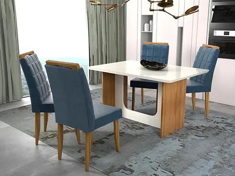 MESA ROMA 120X80 - MINASPLAC - C/ 4 CADEIRAS LAS VEGAS 1.0/RN