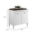 Balcão Cooktop Sevilha 5 Bocas Kaiki - 0,84m - 2.3/SR 4