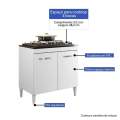 Balcão cooktop Sevilha 4 Bocas Kaiki - 0,84m - 2.2/SR 4