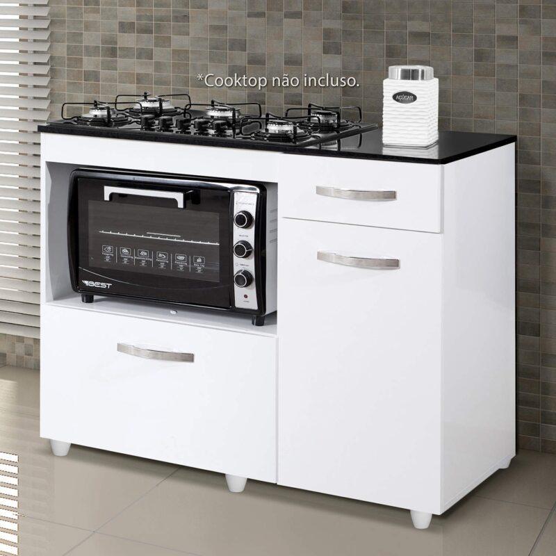 Balcão cooktop Violeta 4 Bocas 1,14m Kaiki - 3.4/SR/TD/CW 3.3/PR