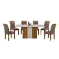 MESA DOHA C/ 6 CADEIRAS DOHA - 160cm - LEIFFER - 1.46 - TRA/PR 2
