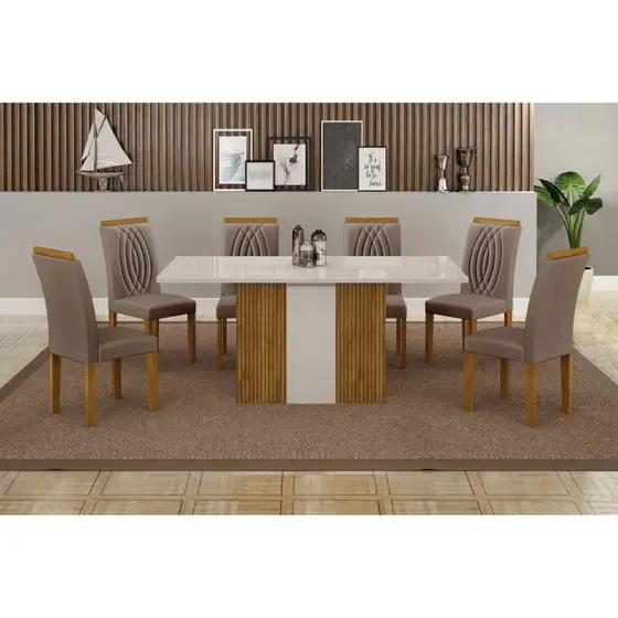 MESA DOHA C/ 6 CADEIRAS DOHA - 160cm - LEIFFER - 1.46 - TRA/PR
