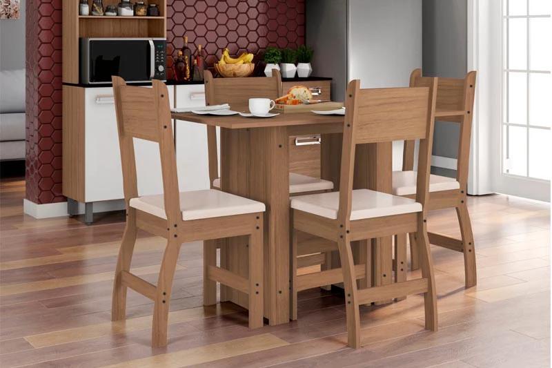 Mesa de Jantar Milano 108X68 c/ 4 Cadeiras Poliman - 4.4 - SR/RN/RF