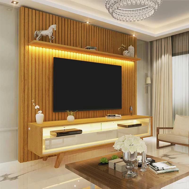 Painel Nobre 1.85m + Rack Requinte com Led 1.72m - 1.8/ PR