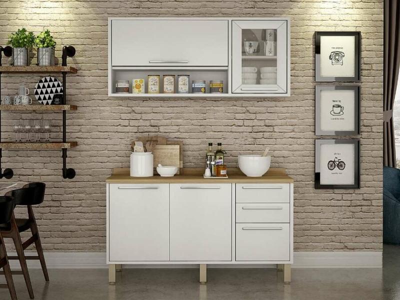 Combo Armário de Cozinha Aéreo + Balcão 1.20 Paris - 6.1 - LD