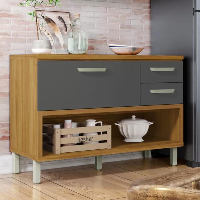 Balcao Princesa 120 1P2G1N com Cx Org 100%MDF -Nesher - 5.5/SR/TRA/LD