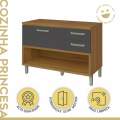 Balcao Princesa 120 1P2G1N com Cx Org 100%MDF -Nesher - 5.5/SR/TRA/LD 5
