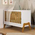 Berço Guti Retrô Americano Branco Brilho/Amêndoa 100%MDF – PEROBA MÓVEIS - 5.6/TD 1