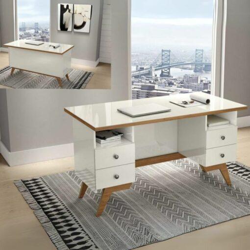 Mesa de Escritório C720VW 100% MDF – 1,35m DALLA COSTA - 8.5/TD