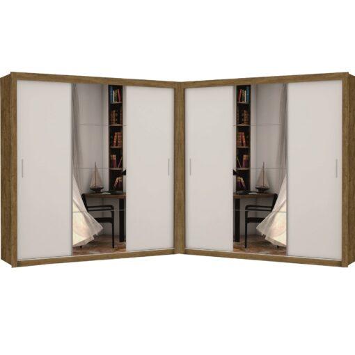 Closet Veneza/Clara Plus 1,85x1,85 - Cinamono/Branco – CARIOCA MÓVEIS - 1.58 - TD