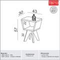 Mesa de Canto TB713 Dalla Costa 100%MDF - 102cm - 1.4/TD 2
