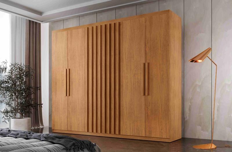 Roupeiro Guarda-Roupa Cairo 6P Rufato 100%MDF - 1,80m - 8.4/PR/TD/7.9/RF