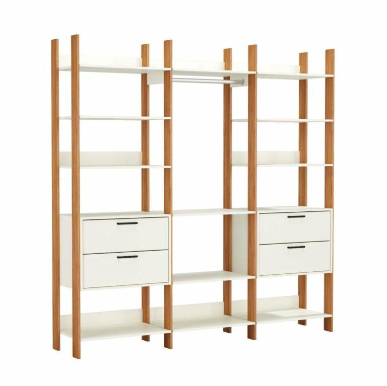 Closet 3 Torres 2,17m - TW404 Off White/Freijó – DALLA COSTA - 1.28 - TD