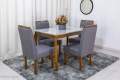 Mesa de Jantar Alegra Tampo Vidro Off 120×80 C/ 4 Cadeiras Diamante Linho - 1.2 - RF 3