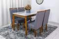 Mesa de Jantar Alegra Tampo Vidro Off 120×80 C/ 4 Cadeiras Diamante Linho - 1.2 - RF 5