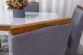 Mesa de Jantar Alegra Tampo Vidro Off 120×80 C/ 4 Cadeiras Diamante Linho - 1.2 - RF 4