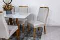 Mesa de Jantar Pedro 160×80 6 Cadeiras Lisboa Assento Veludo  Madeira Maciça - 1.73 - RF 11