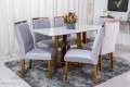Mesa de Jantar Pedro 160×80 6 Cadeiras Lisboa Assento Veludo  Madeira Maciça - 1.73 - RF 7