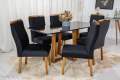 Mesa de Jantar Pedro 160×80 6 Cadeiras Lisboa Assento Veludo  Madeira Maciça - 1.73 - RF 5