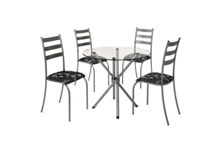MESA TUBO VIDRO REDONDA MARABA BASE IPANEMA C/4CAD - M TEIXEIRA - 4.0/RN