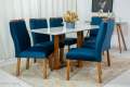 Mesa de Jantar Pedro 160×80 6 Cadeiras Lisboa Assento Veludo  Madeira Maciça - 1.73 - RF 6