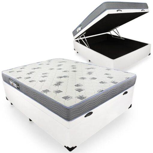 Colchão Casal Light D33 + Base Box Baú – Ortobom + Biostar
