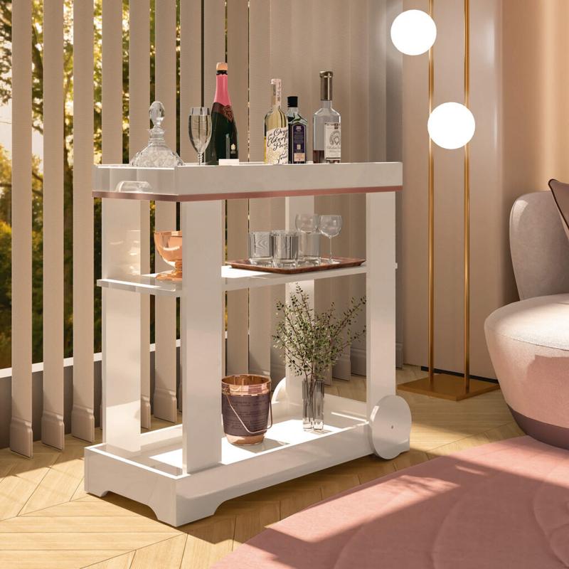 Carrinho Bar Rose - artely - 0.80m - 2.0/TD 2.1/SR