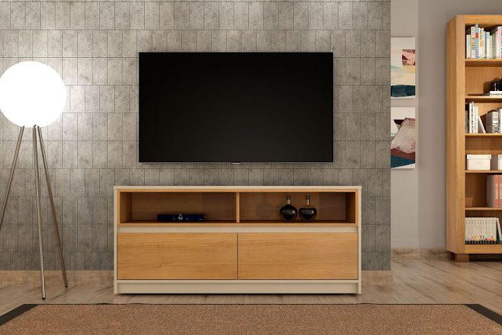 RACK BALI P/ 50" 2 PORTAS 2 NICHOS - 135 CM - VALDEMÓVEIS - 3.4 - TRA