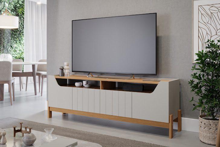 BANCADA MOEMA P/ 70" MDF 4 PORTAS - 185cm - PERMOBILI - 3.9 - TRA - 3.8 - PR 4.0/RF