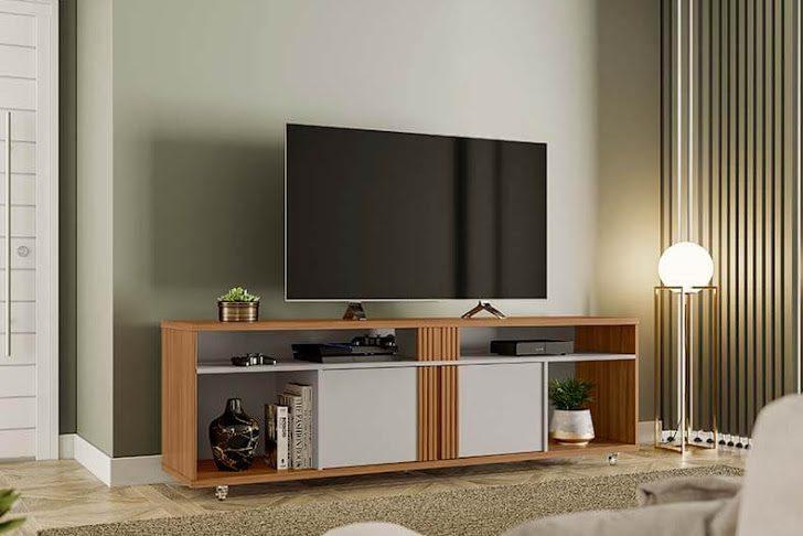 BANCADA NT 1290 P/ 70" 2 PORTAS RIPADO MDF - 180 cm - NOTAVEL - 3.8 - TRA