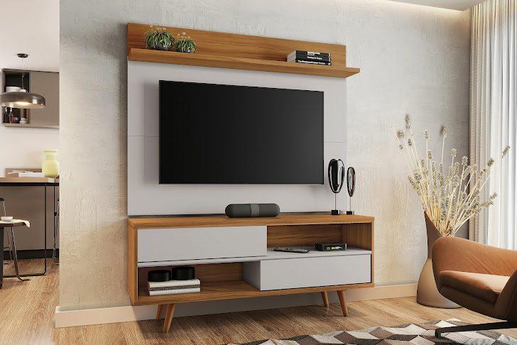 RACK E PAINEL XADREZ P/ 50" 2 PORTAS DESLIZANTES - 135 cm - NOTAVEL - 4.2 - TRA