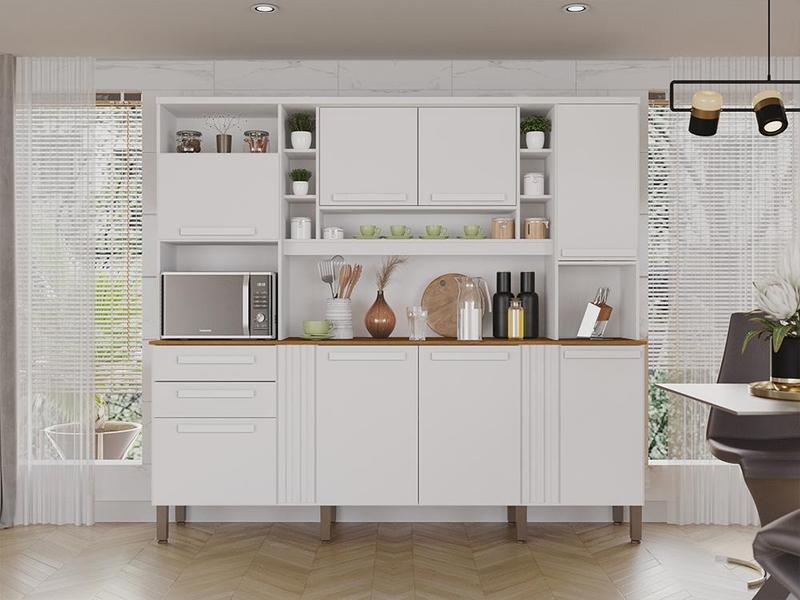 Kit Cozinha 2,18m Acácia  8P 6N 2G - Salleto- 9.9/SR/RF