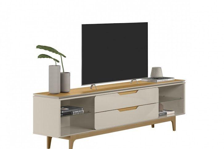 RACK LOS ANGELES P/ 75" 2 GAVETAS - 218 CM - LINEA BRASIL - 7.8/TRA
