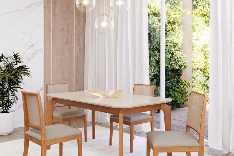 Mesa Ficus 1.30m c/4 Cadeiras Buriti Cimol - 2.17/TRA